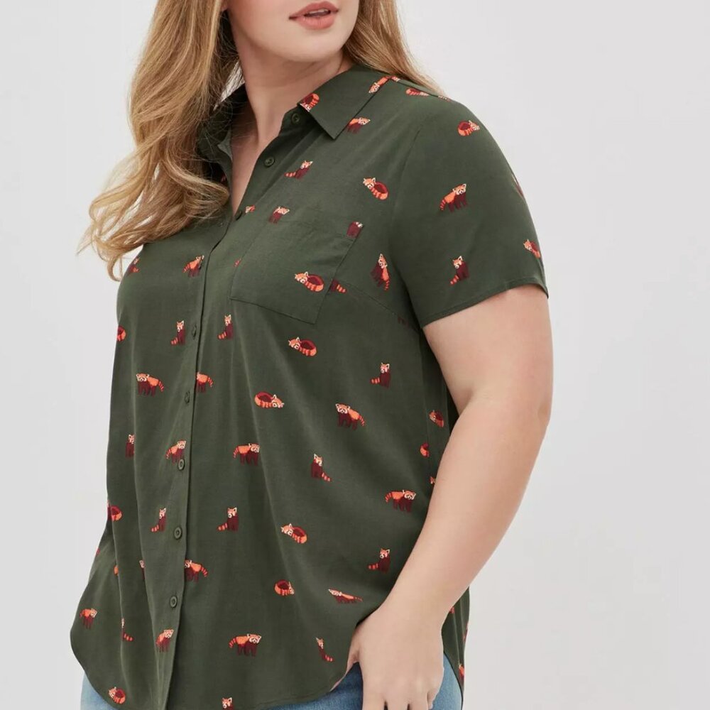 Torrid - Stretch Challis Button-Front Shirt